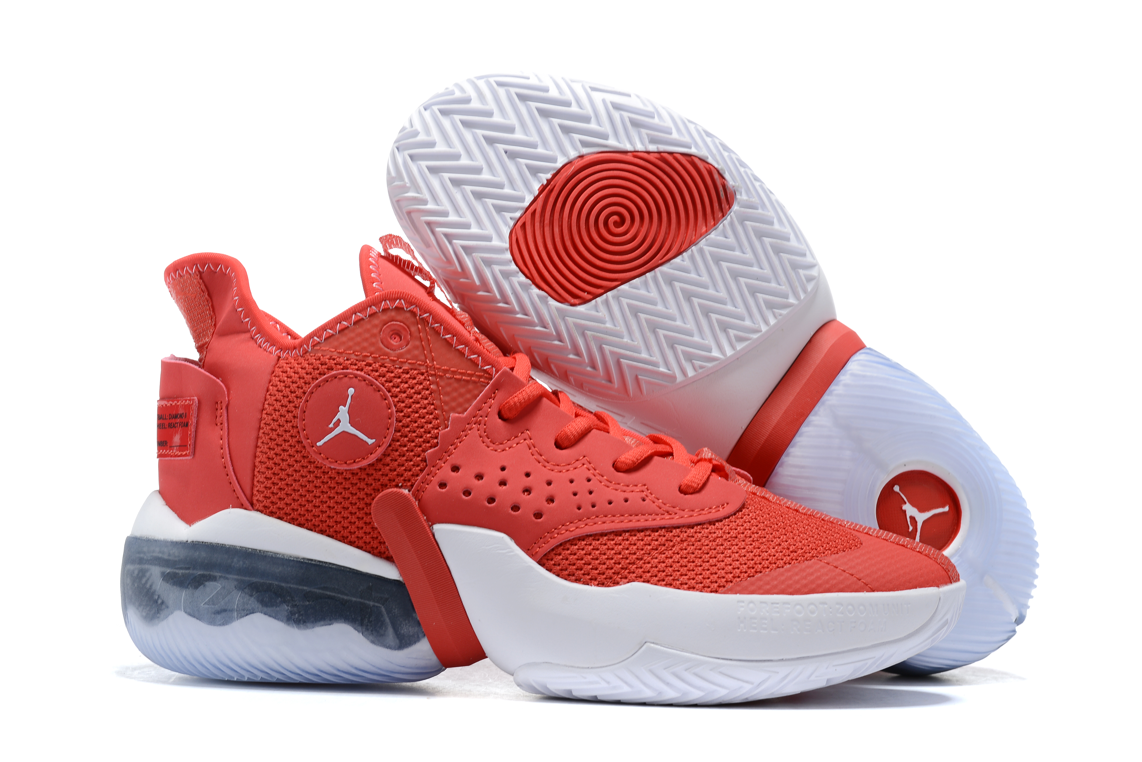 2020 Jordan Jumpman Diamond Mid Red White - Click Image to Close